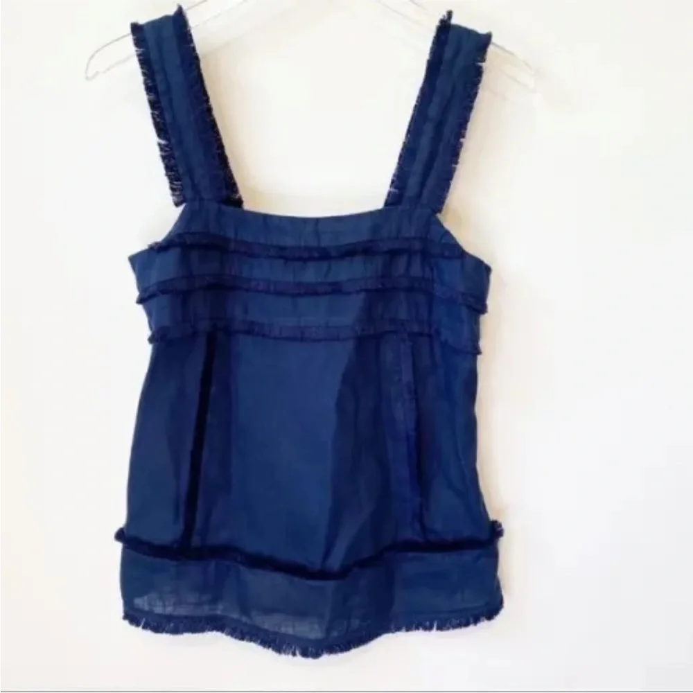 J CREW Linen Fringe Trim Tank Top (P)